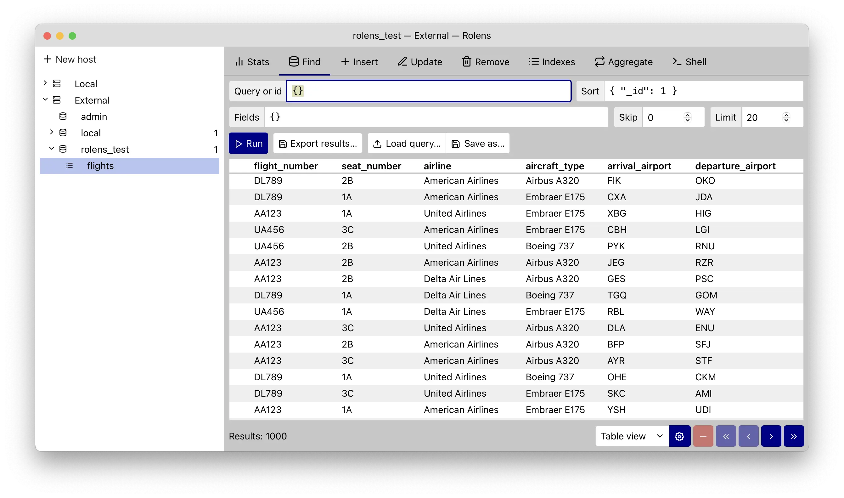 Impression of Rolens's interface