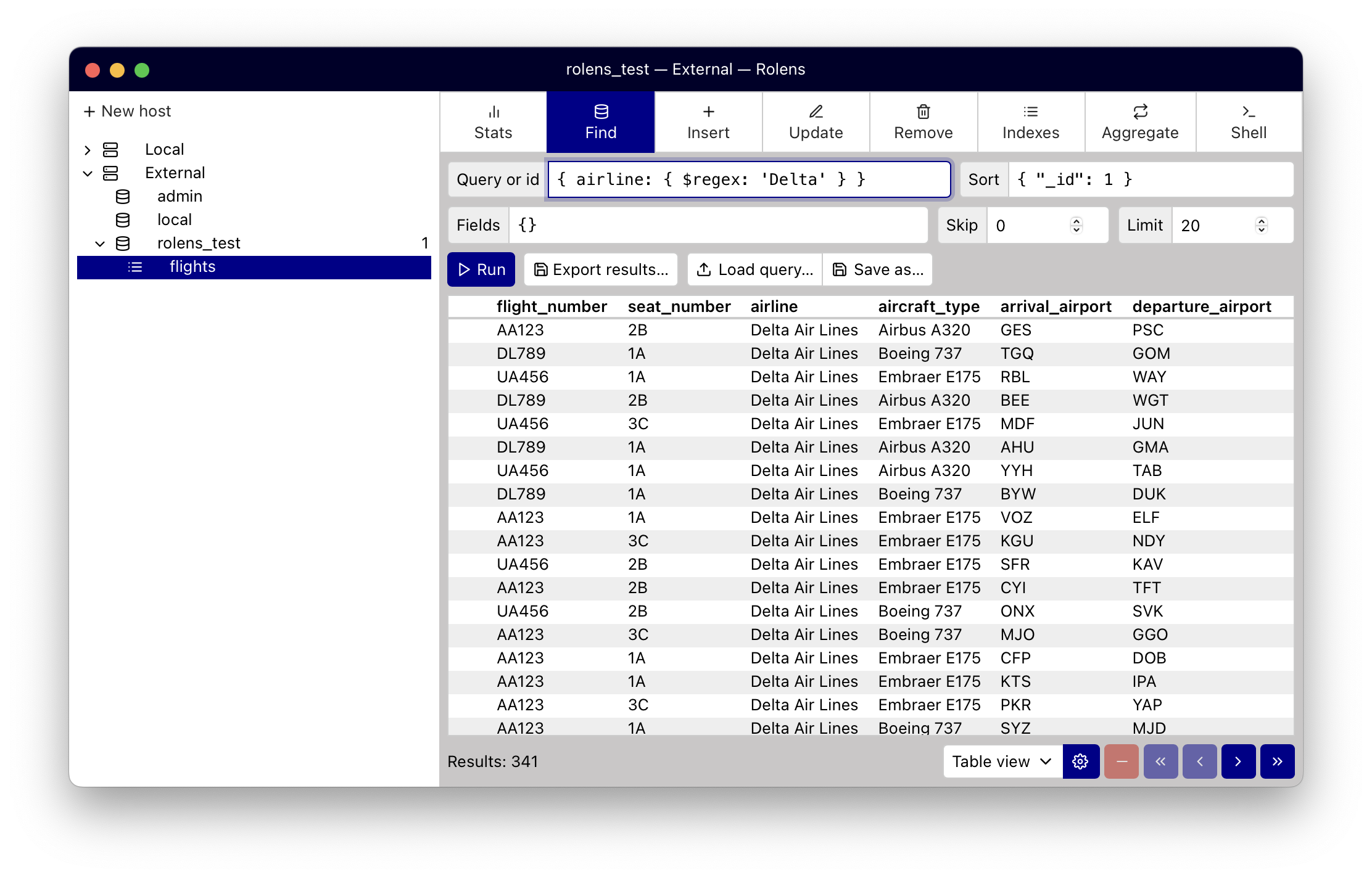 Impression of Rolens's interface